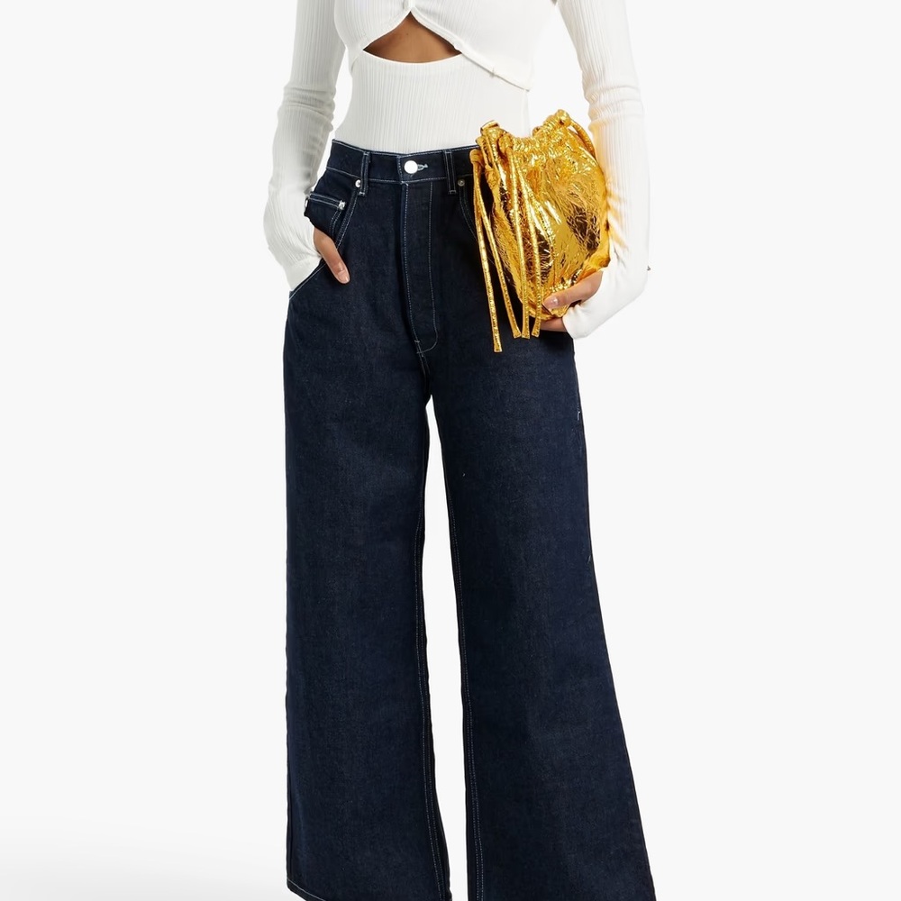 EB DENIM Wide-Leg Dark Blue Jeans Cargo Trouser size 32
